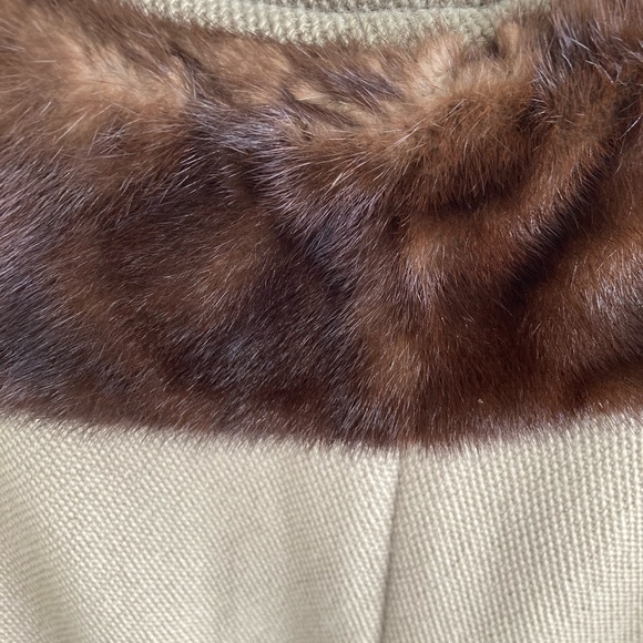 1960s vintage mink collar wool coat - Picture 3 of 7